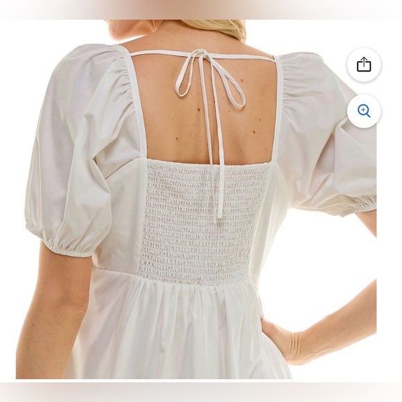 Draper James Women's Puff Sleeve Dress size XL in white - Picture 2 of 12